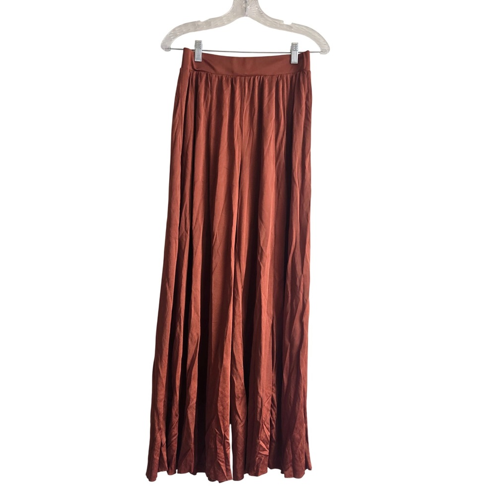 Maeve XS Wide Leg Pants Womens Rust Brown Excellent Flowy High Rise Palazzo